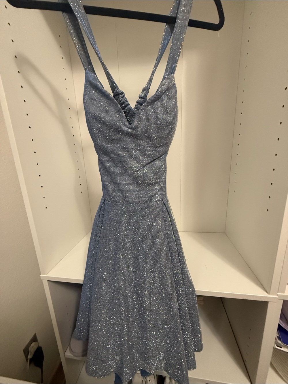 Sparkle Blue Fit & Flare Dress